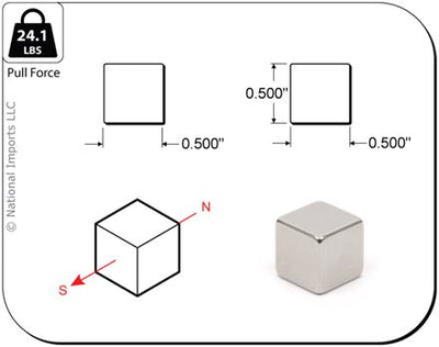 1/2" Cube Magnets, 4-count