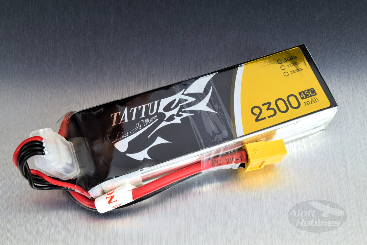 Tattu 3S Lipo Batterie 2300mAh 11.1V 75C XT60 - Batterie RC Puissante Pour Hélicoptères 1000-1500mm
