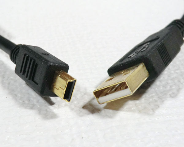 1.5ft Mini-B USB Cable w- Ferrite Core (Gold Plated)