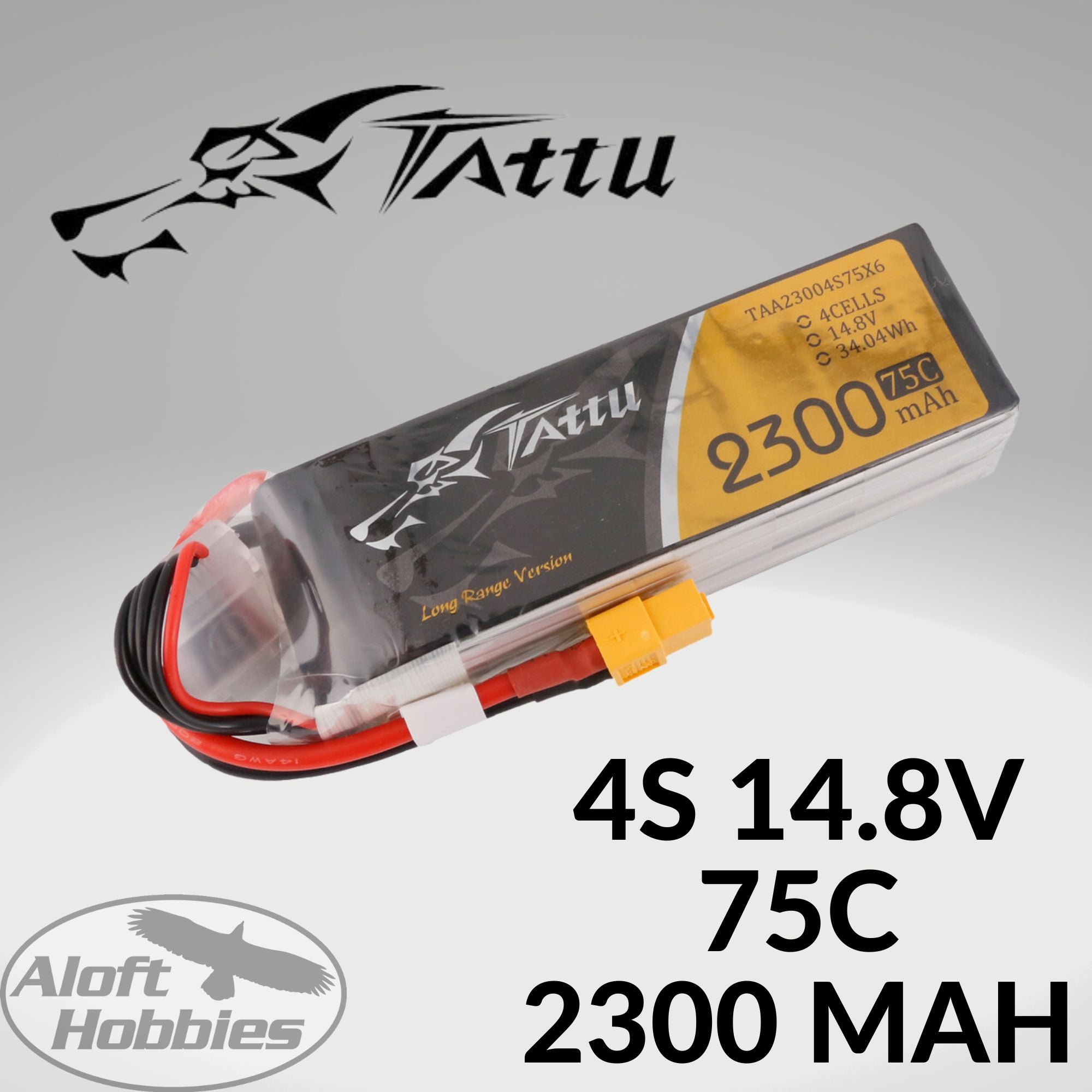 Lipo 3s Batterie Lipo Tattu 4S 2300mAh 14.8V 75C - Pour Drone FPV
