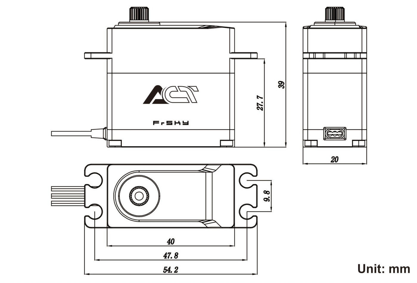 FrSky ACT S5412H Servo / 30kgf (416.6oz-in) / 0.05sec/60°