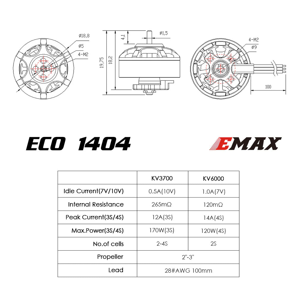 Emax ECO 1404 3700KV – Aloft Hobbies