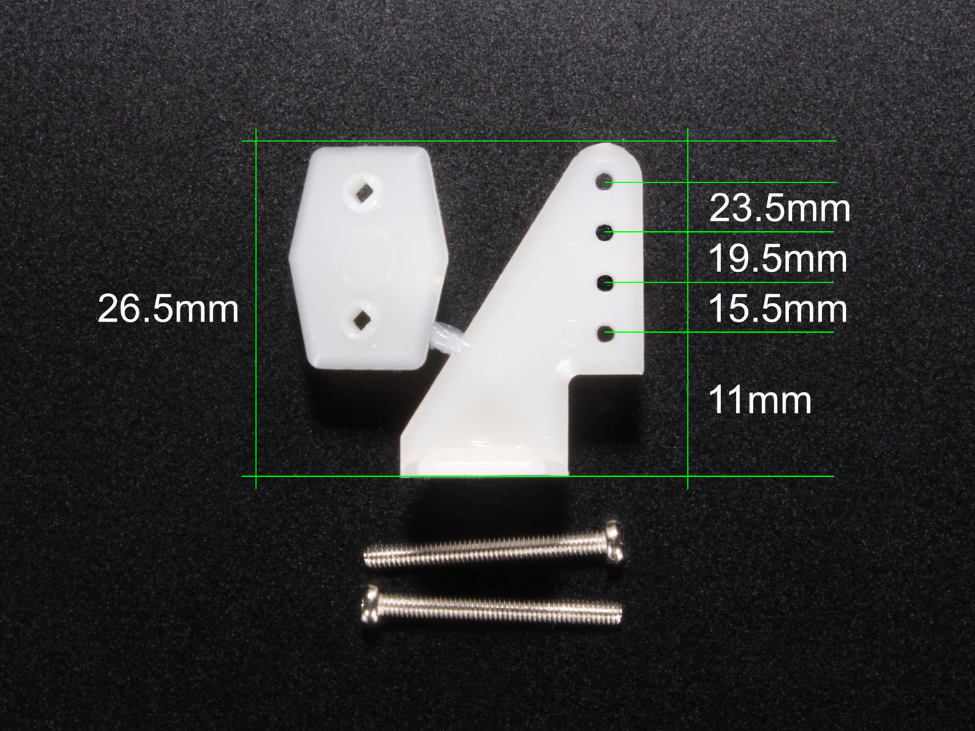 Nylon Control Horn / Screw Mount / 1.5mm dia Holes