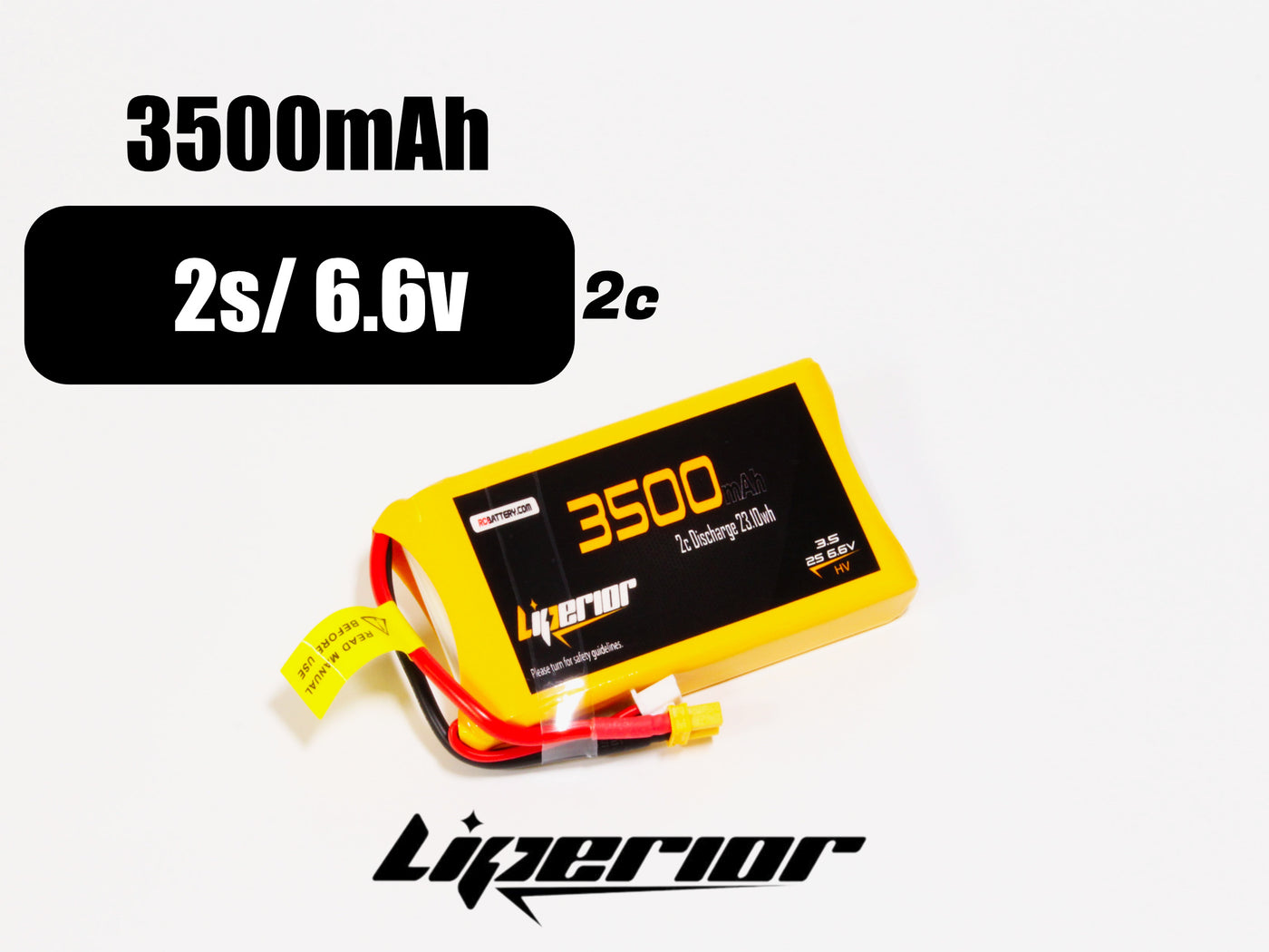 Liperior 3500mAh 2S 2C 7.6V HV LiPo Transmitter Pack (Fits FrSky QX7)