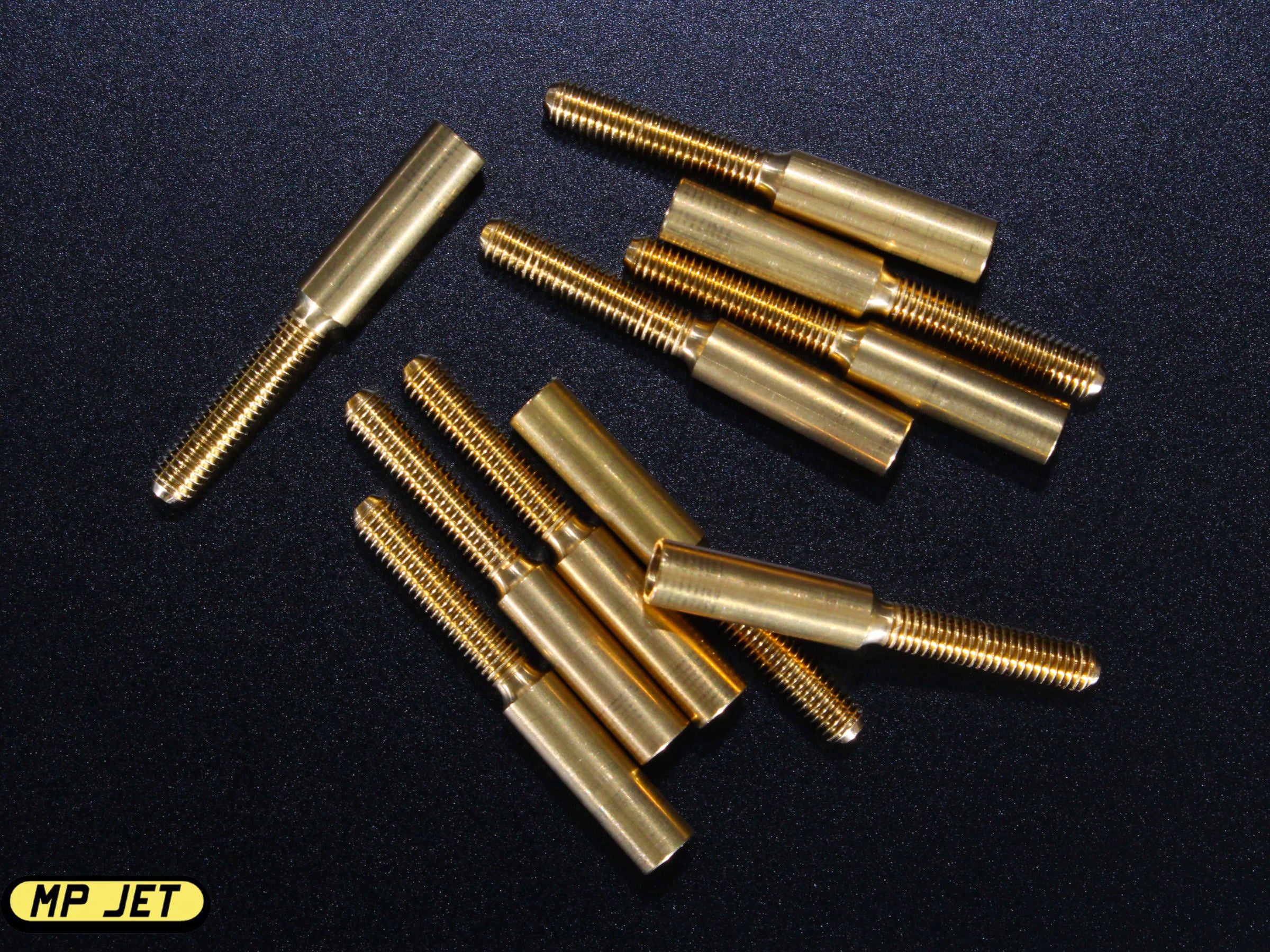 MP Jet Brass Threaded Coupler / Solder on / ID 3mm / 28mm long / M3 th ...