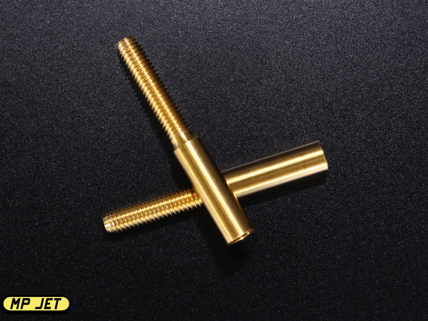 MP Jet Brass Threaded Coupler / Solder on / ID 4mm / 37mm long / M4 thread