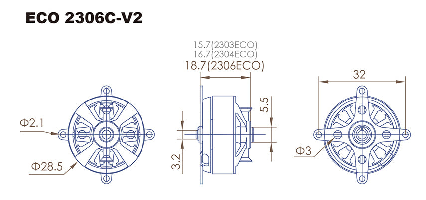 Dualsky ECO 2306C-V2 2300kv Motor