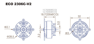 Dualsky ECO 2306C-V2 2300kv Motor