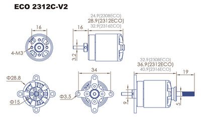 Dualsky ECO 2312C-V2 1150kv Motor
