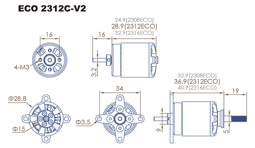 Dualsky ECO 2312C-V2 960KV Motor