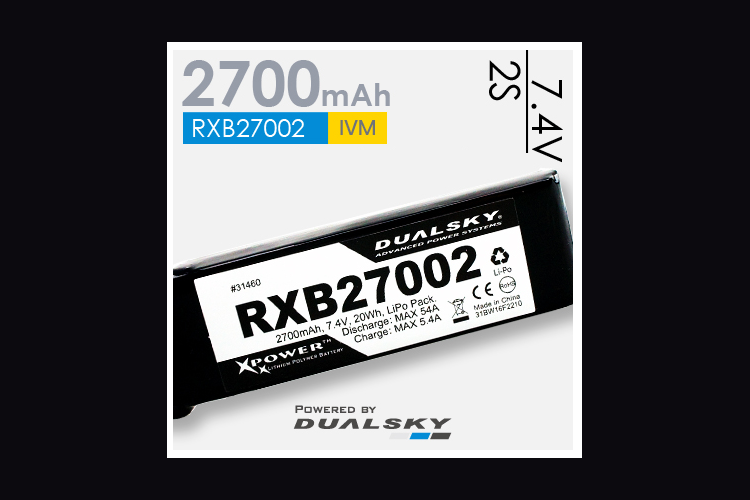 Dualsky Lipo Receiver Pack 2700mAh 7.4V
