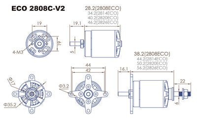Dualsky ECO 2808C-V2 1000kv Motor