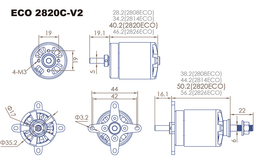 Dualsky ECO 2820C-V2 800kv Motor