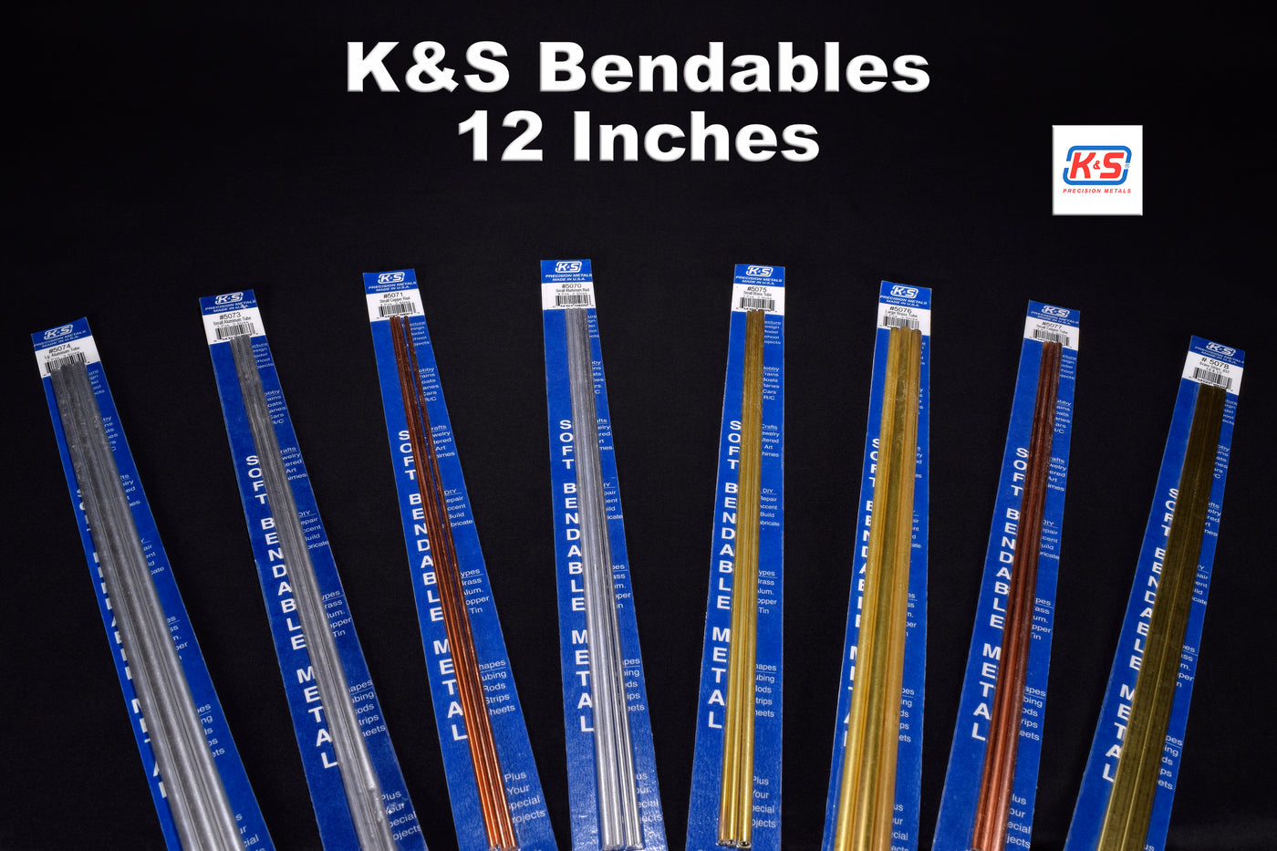 K&S Bendable Brass Strips .032 Thick, 1/4 and 1/2 wide, 2pcs. Each