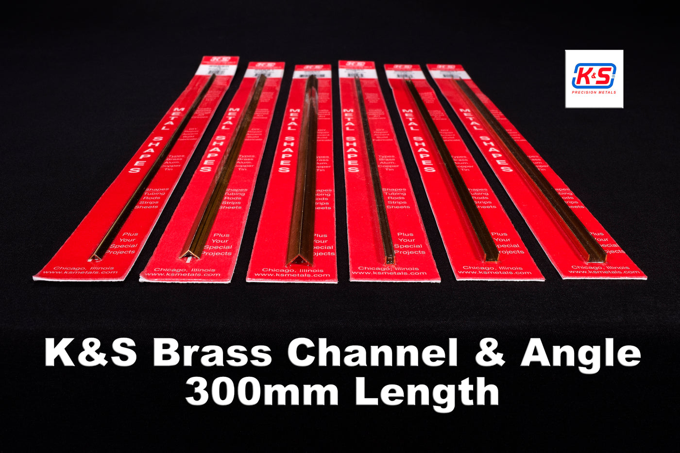 K&S Brass Channel 1/4 wide x 1/8 legs x .018 Thick, 300mm long, 1pc.
