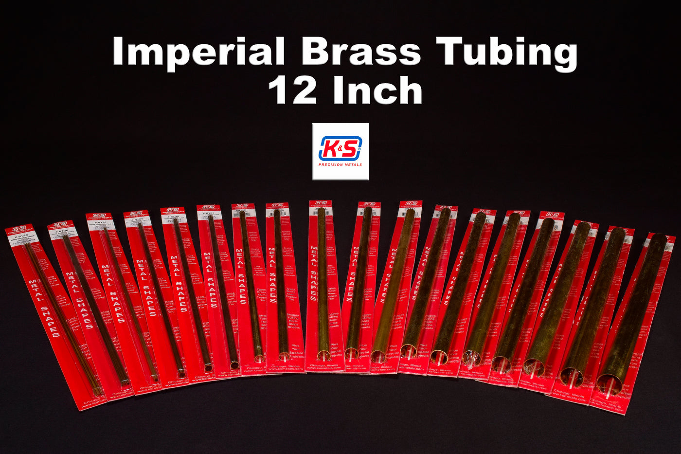 K&S 11/32" OD Imperial Round Brass Tube