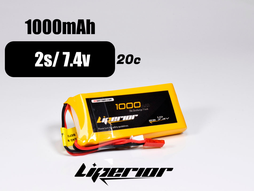 Liperior 1000mAh 2S 20C 7.4V JST Plug – Aloft Hobbies
