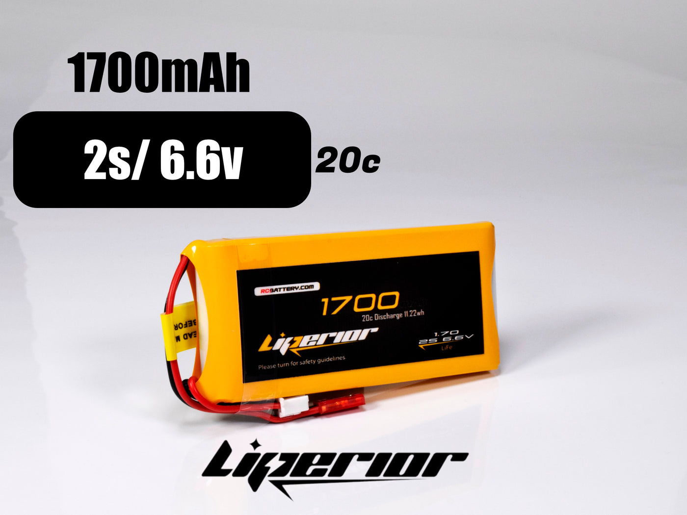 Liperior 1700mAh 2S 20C 6.6V LiFe Receiver Pack