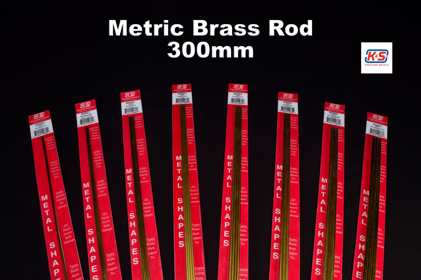 K&S 1mm Brass Rod 300mm (Pack of 5)