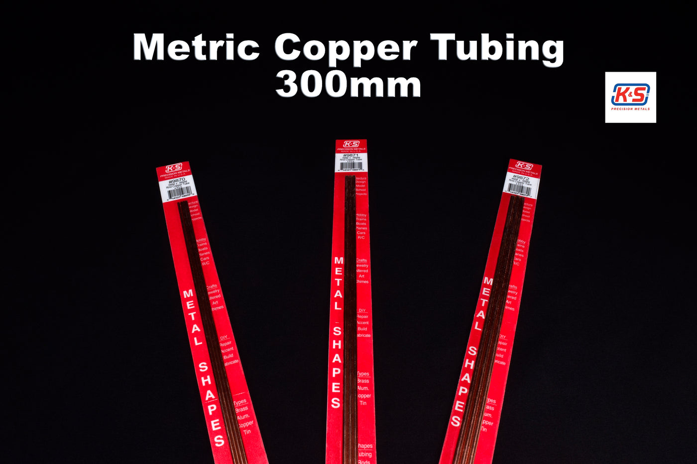 K&S 2mm OD Round Copper Tube 300mm (Pack of 4)