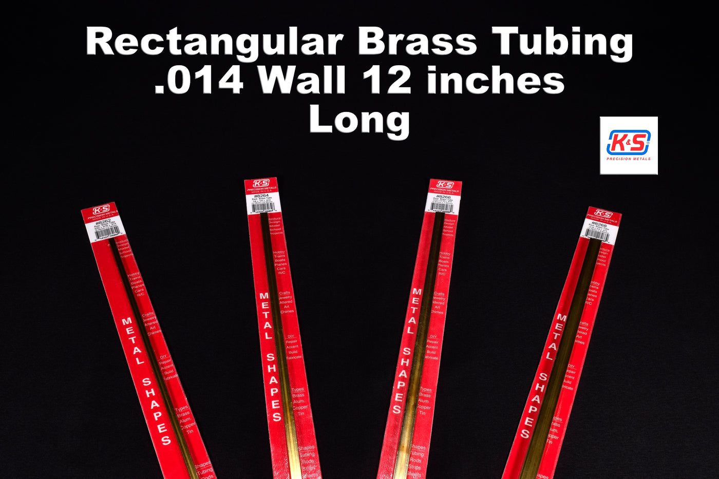 K&S 3/32 x 3/16 Rectangular Brass Tube .014 Wall 12" Long