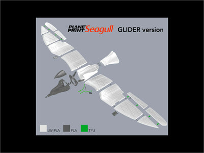 Plane Print Seagull Glider Kit 1500mm
