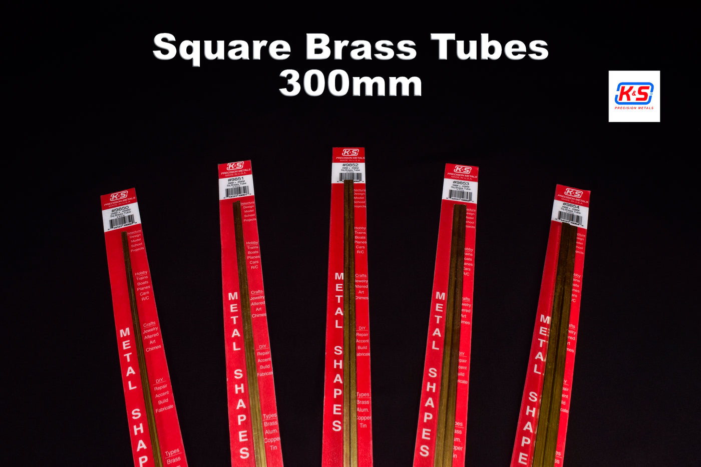 K&S 2mm Square Brass Tube 300mm (Pack of 2)