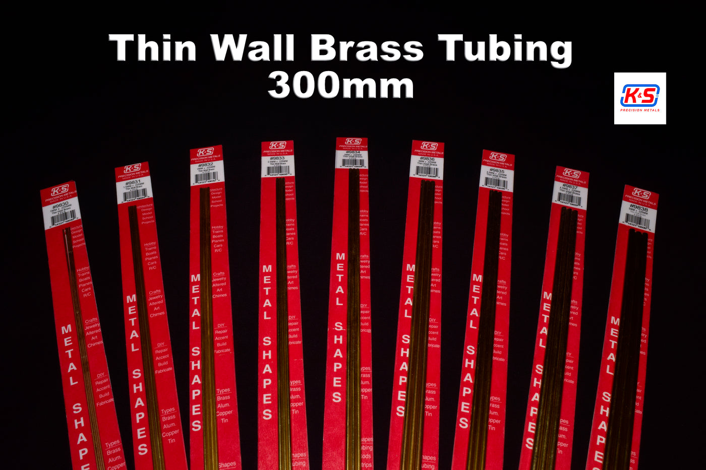 K&S 3.5mm OD Thin Wall Brass Tube 300mm (Pack of 3)