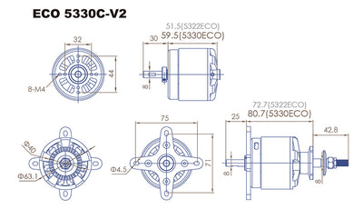 Dualsky ECO 5330C-V2 225kv Motor