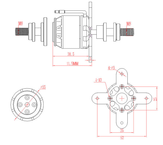 Emax GT 2815 1180kv brushless motor – Aloft Hobbies
