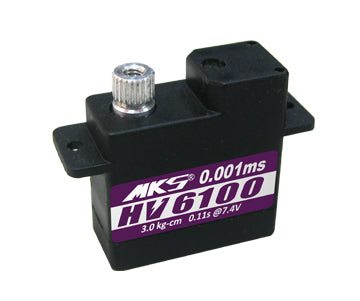 MKS HV6100 Mini Servo - 3.2 kg (44.44 oz-in), 0.10 sec - Wide Voltage