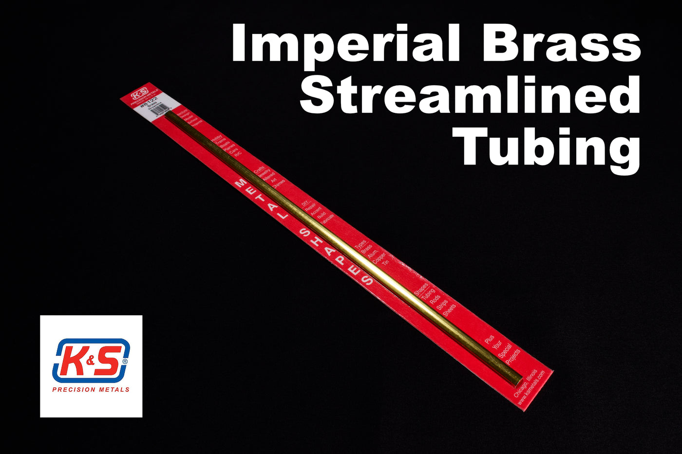 K&S 1/4" Imperial Brass Streamline Tube