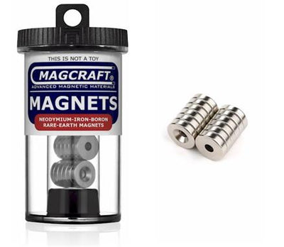 1/2" x 1/7" x 1/8" S Ring Magnets, 12-count