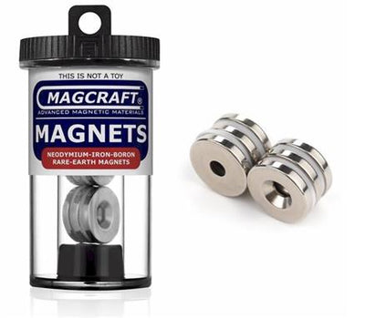 3/4" x 1/5" x 1/8" S Ring Magnets, 6-count