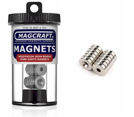 1/2" x 1/7" x 1/8" N Ring Magnets, 12-count