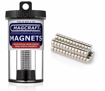 1/4" x 1/10" Disc Magnets, 50-count
