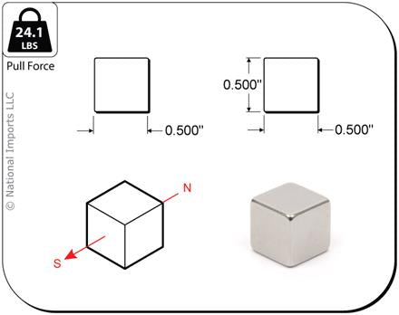 1/2" Cube Magnets, 4-count