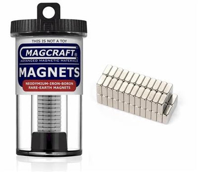 1/4" x 1/4" x 1/10" Block Magnets, 50-count