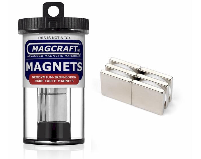 3/4" x 3/4" x 1/8" Block Magnets, 6-count