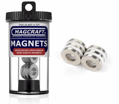 3/4" x 3/8" x 1/8" Ring Magnets, 6-count