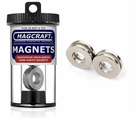 1" x 1/2" x 1/8" Ring Magnets, 4-count