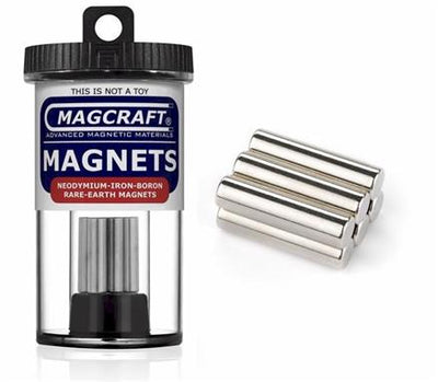1/4" x 1" Rod Magnets, 6-count
