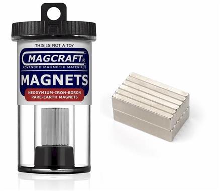 1" x 1/4" x 1/10" Block Magnets, 12-count