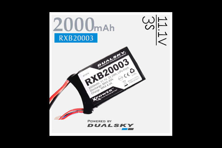 Dualsky 2000mAh 3s Transmitter Lipo Pack JR Connector