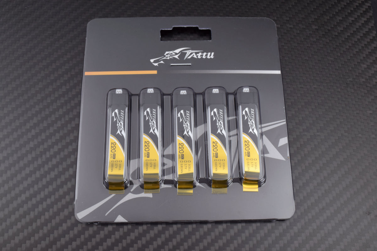 Tattu 1S 220mAh 45C HV (5-pack) Eflite UMX compatible