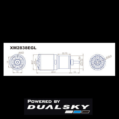 Dualsky XM2838EG-14L, 860KV